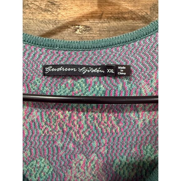 Gudrun Sjoden floral knit long vest cardigan size XXL - Picture 3 of 6